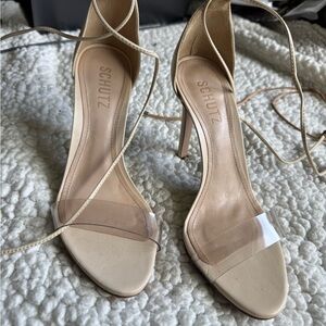 Schutz Beige Strappy Heels NEW!